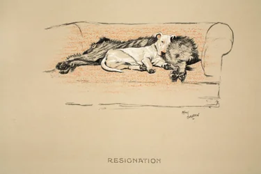 Renúncia, 1930, 1ª Edição de &39;Sleeping Partners&39;, Aldin, Cecil Charles Windsor (1870-1935), publicado por Eyre e Spottiswoode Limited, Giz e Carvão sobre papel